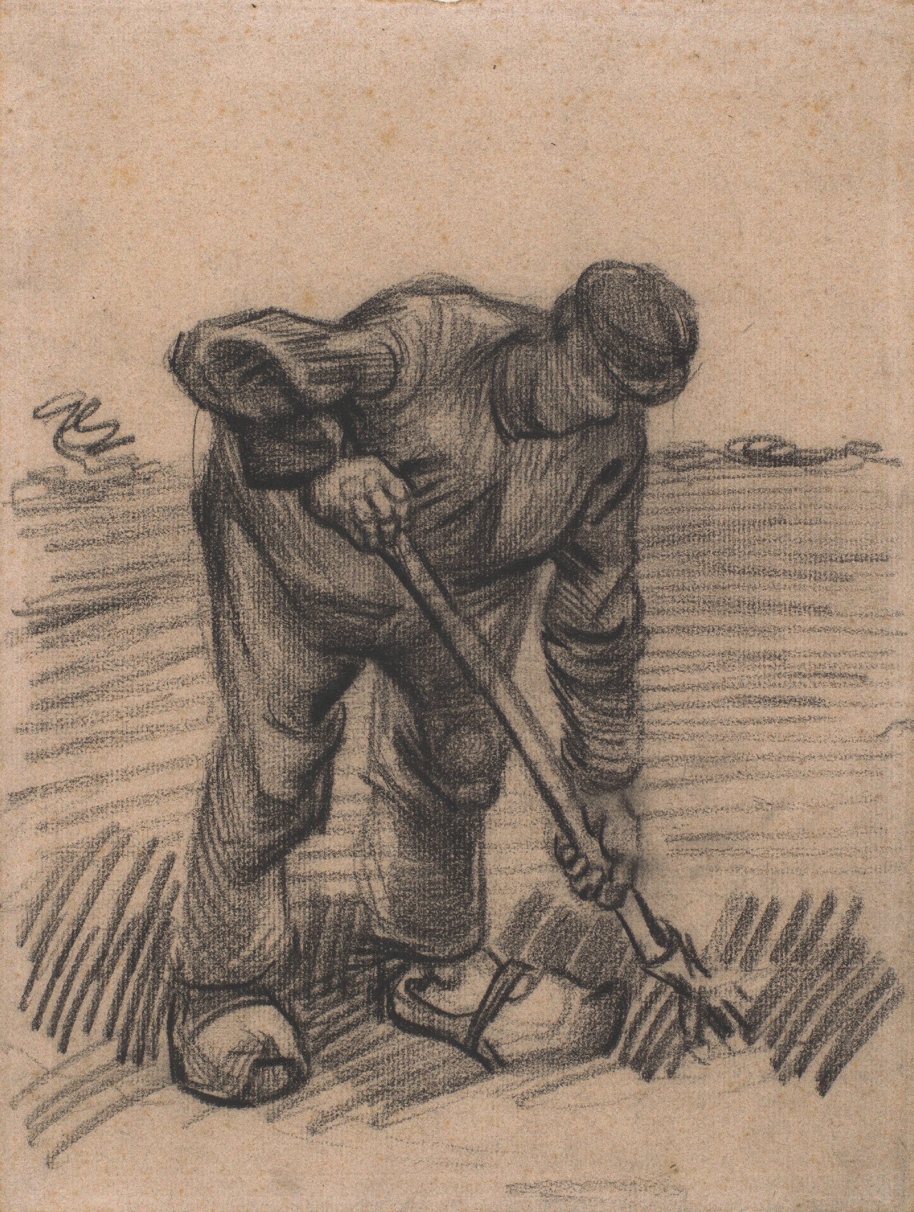 Aardappelrooiende boer Vincent van Gogh (1853 - 1890), Nuenen, mei-juli 1885