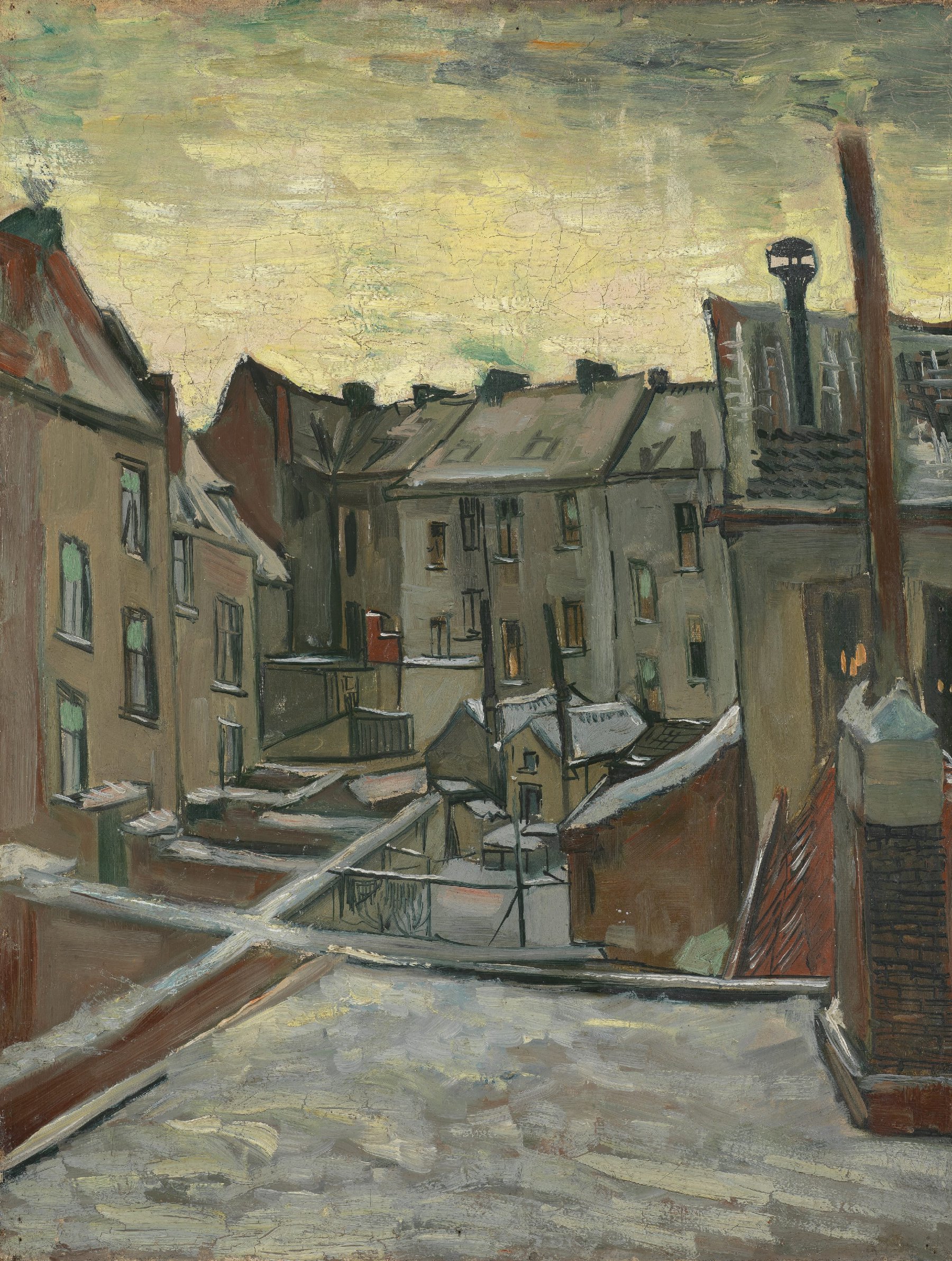 Achterkanten van huizen Vincent van Gogh (1853 - 1890), Antwerpen, december 1885-februari 1886