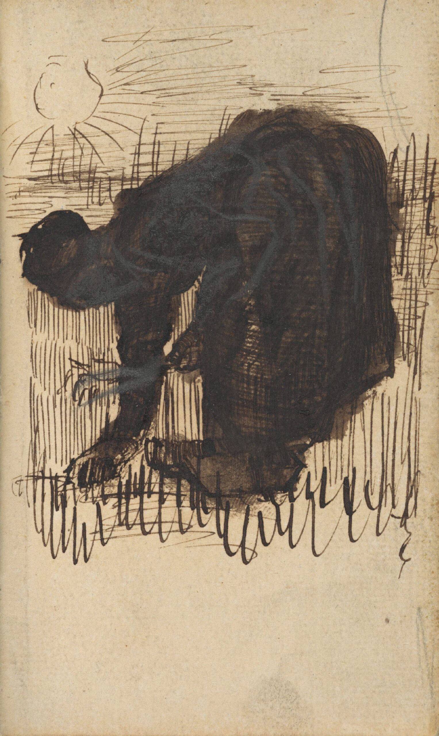 Arenlezende boerin (in silhouet) Vincent van Gogh (1853 - 1890), Nuenen, november 1884-september 1885