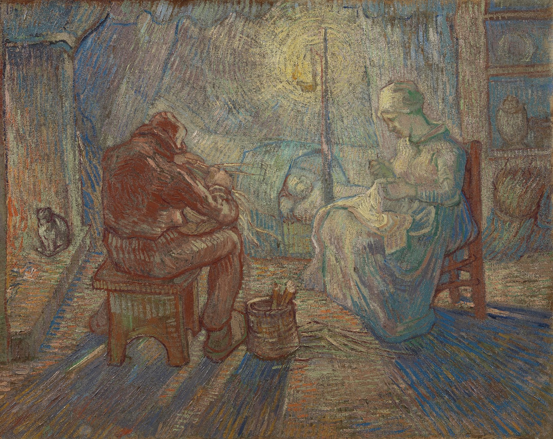 Avond (naar Millet) Vincent van Gogh (1853 - 1890), Saint-Rémy-de-Provence, oktober-november 1889