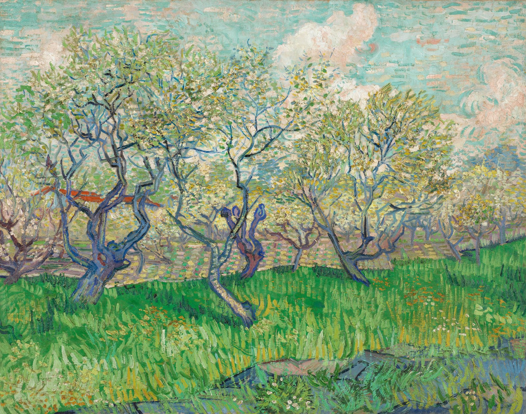Bloeiende boomgaard Vincent van Gogh (1853 - 1890), Arles, april 1889