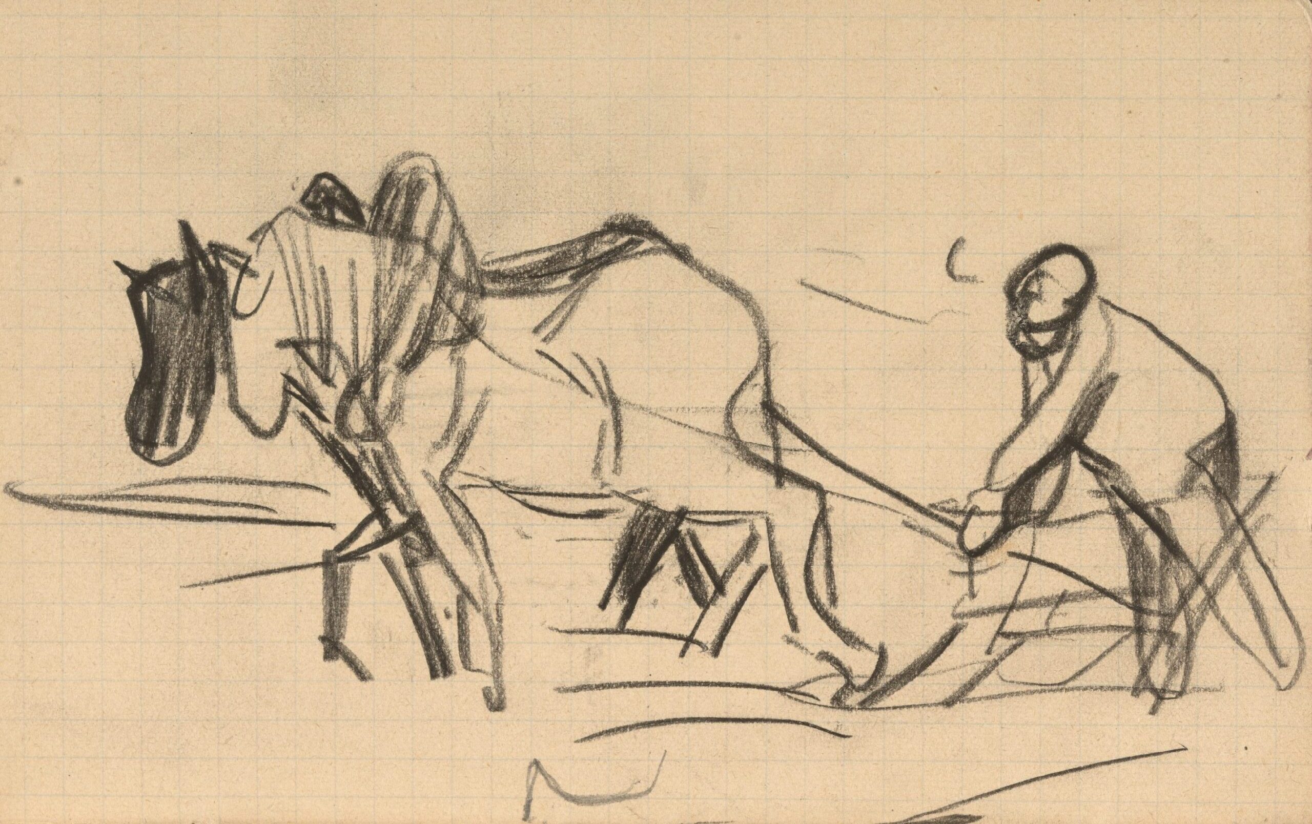 Boer met twee paarden en een ploeg Vincent van Gogh (1853 - 1890), mei-juli 1890