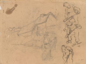 Boerderijen en studies van spitters Vincent van Gogh (1853 - 1890), Saint-Rémy-de-Provence, maart-april 1890