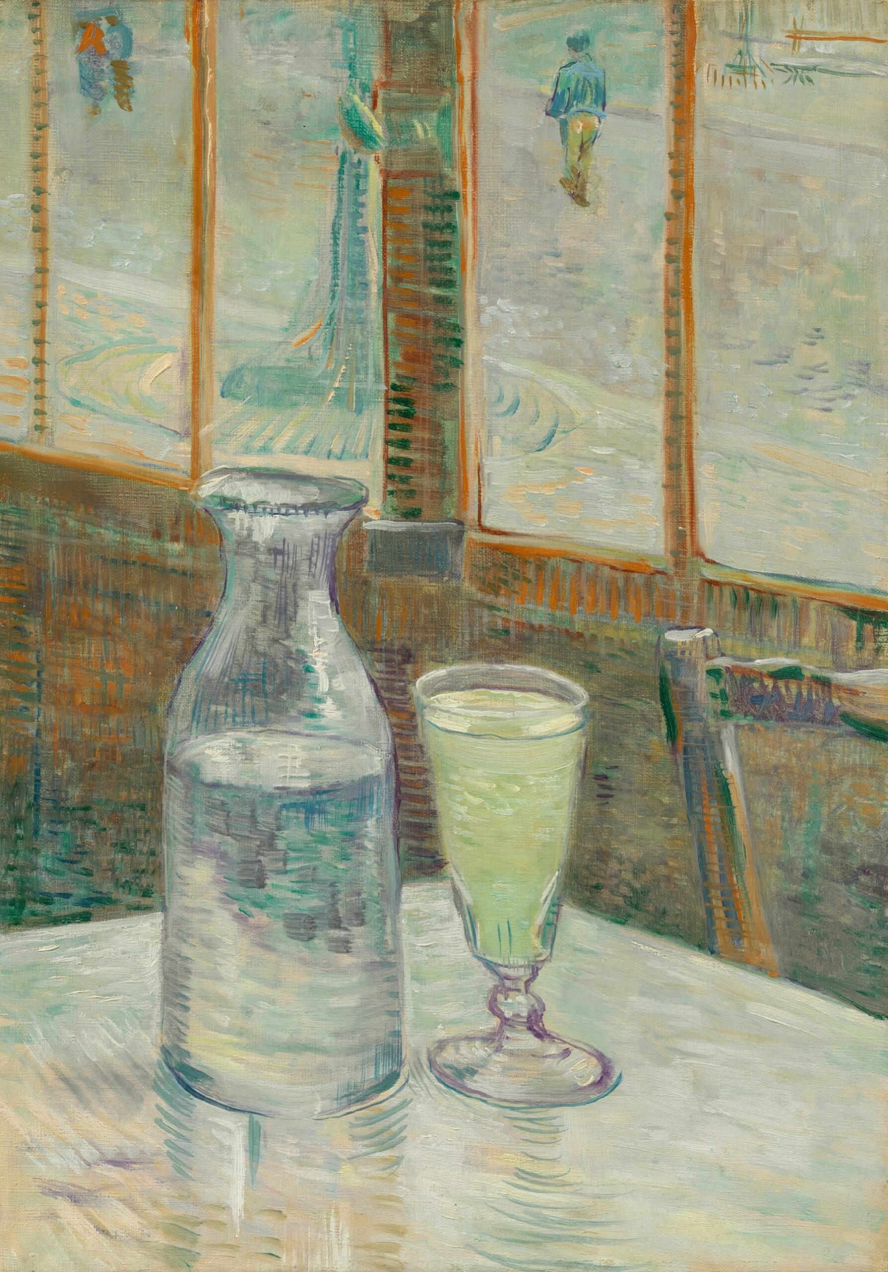Cafétafel met absint Vincent van Gogh (1853 - 1890), Parijs, februari-maart 1887