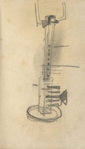 Constructietekening van een perspectiefraam Vincent van Gogh (1853 - 1890), Nuenen, juli 1885