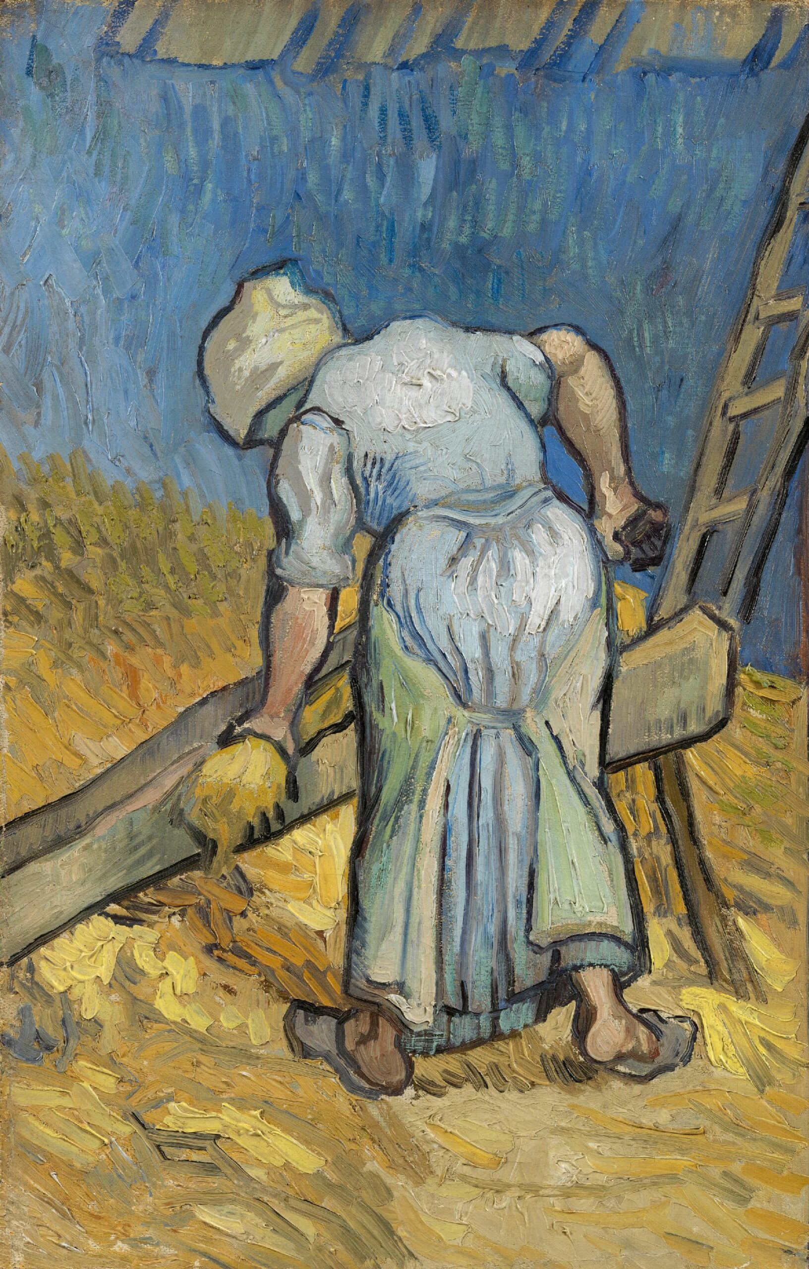 De boerin die vlas kneust (naar Millet) Vincent van Gogh (1853 - 1890), Saint-Rémy-de-Provence, september 1889