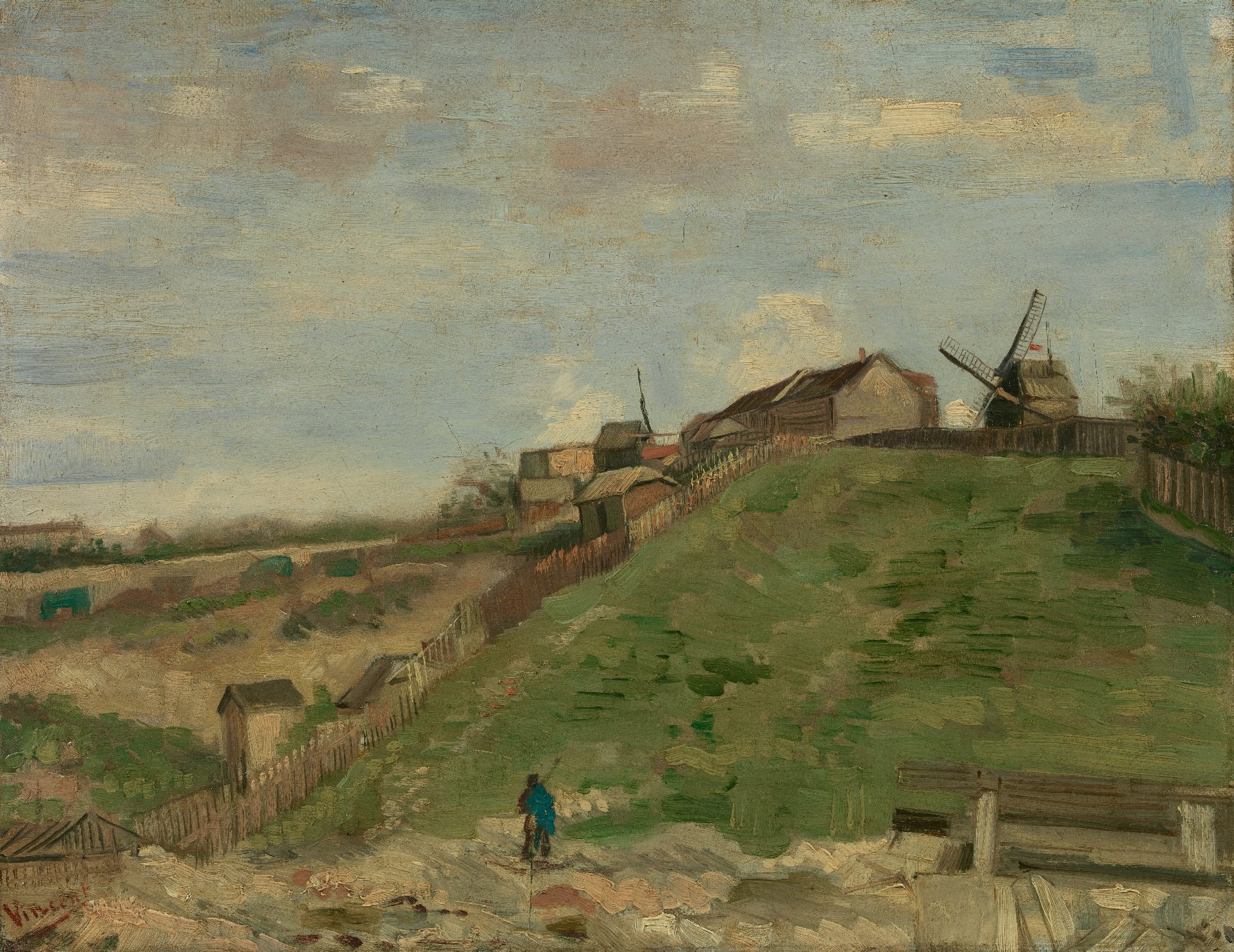 De heuvel van Montmartre met steengroeve Vincent van Gogh (1853 - 1890), Parijs, juni-juli 1886