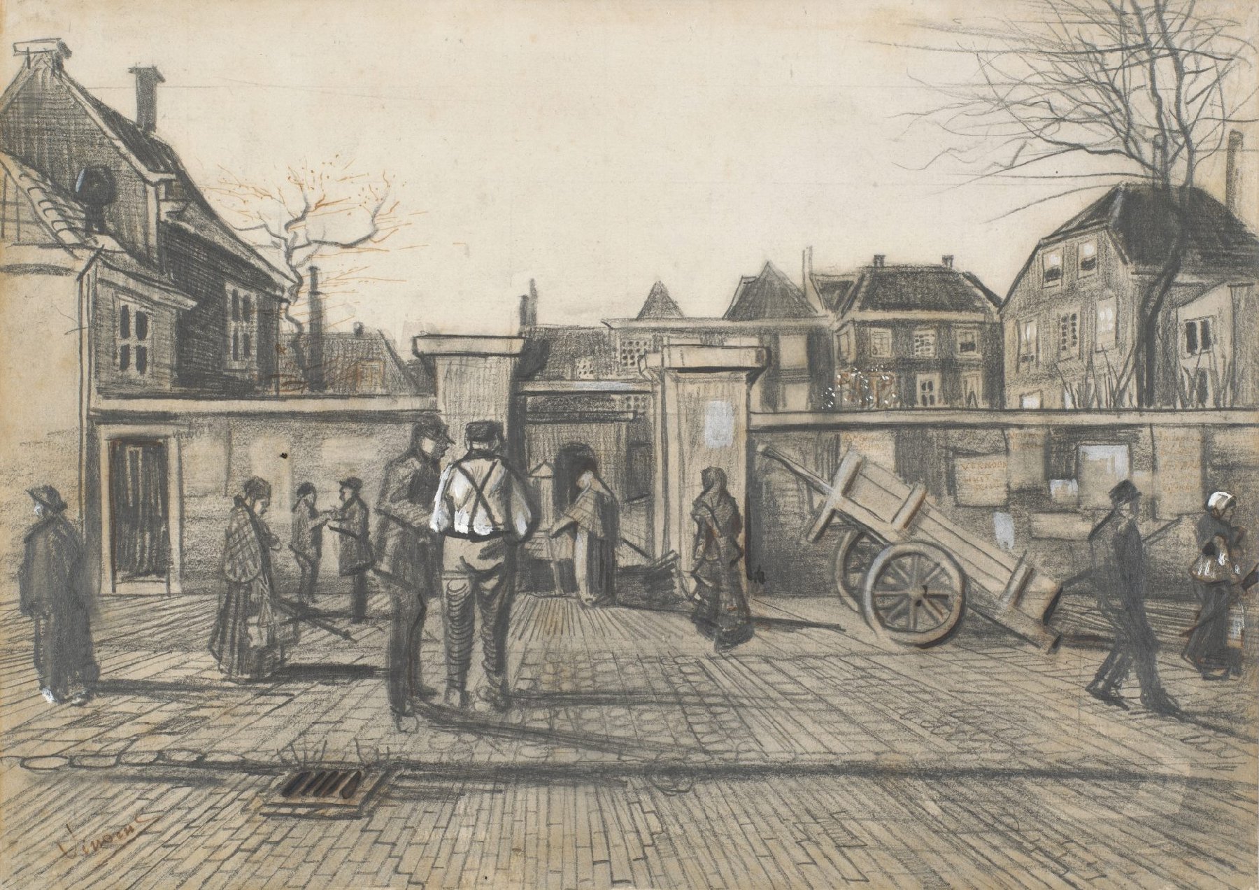 De ingang van de Bank van Lening, Den Haag Vincent van Gogh (1853 - 1890), Den Haag, maart 1882