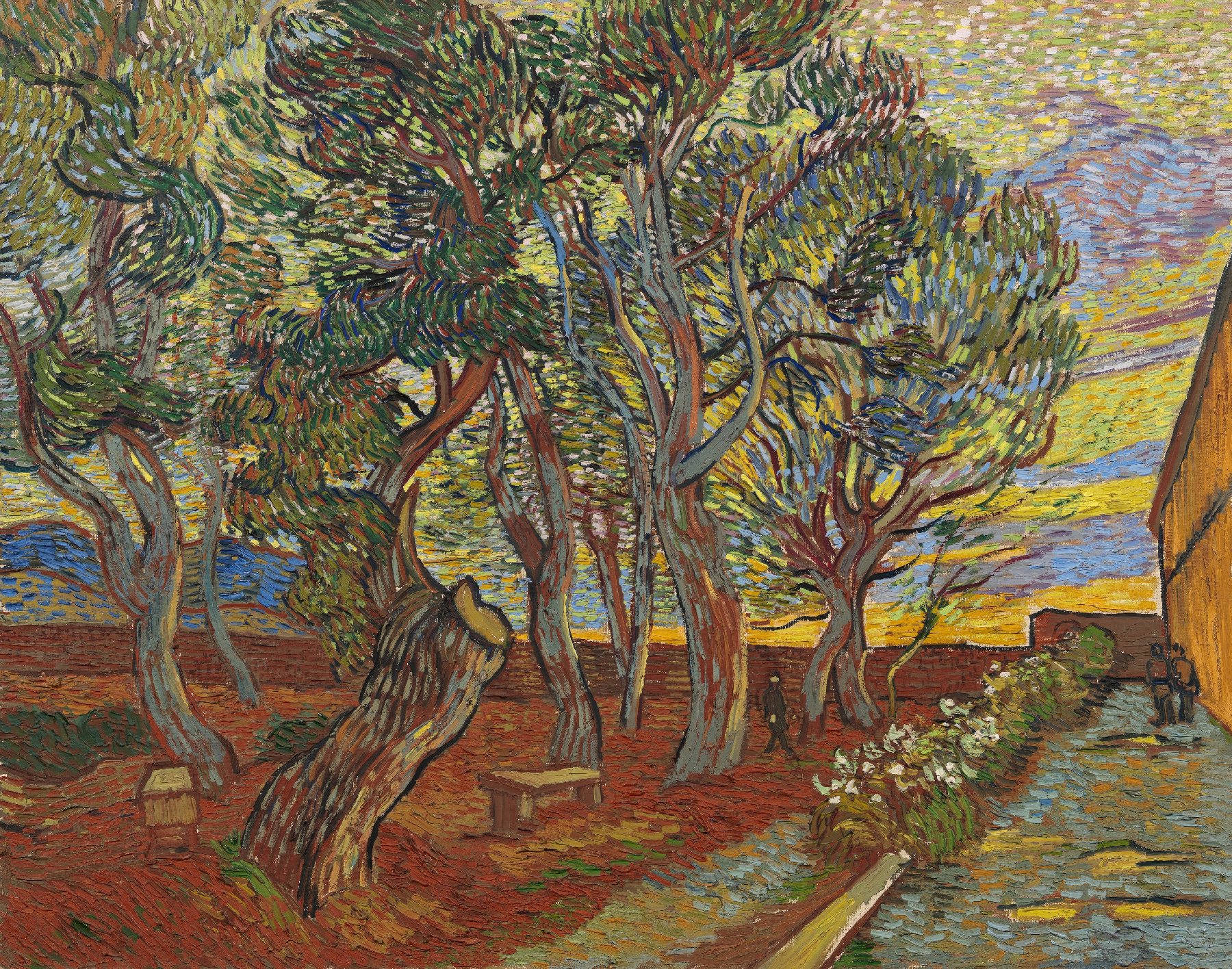 De tuin van de inrichting Vincent van Gogh (1853 - 1890), Saint-Rémy-de-Provence, november 1889