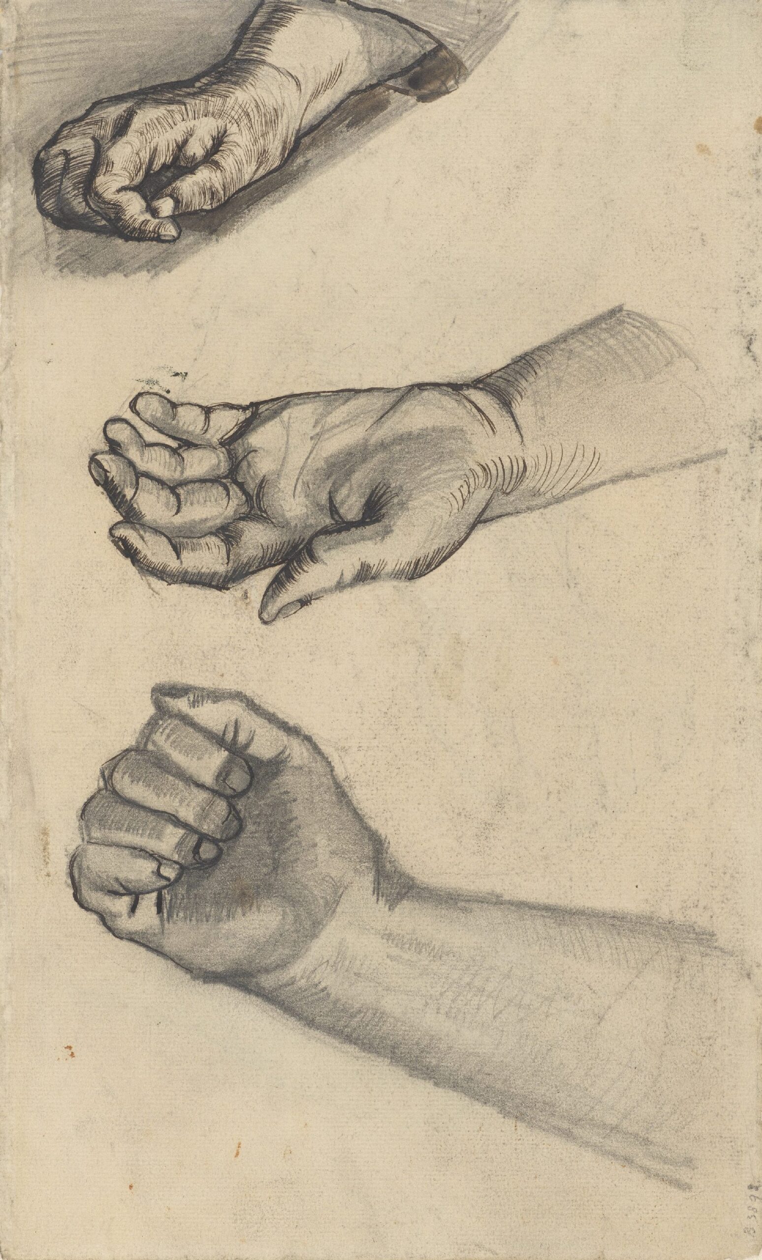 Drie handen Vincent van Gogh (1853 - 1890), Nuenen, december 1884-mei 1885