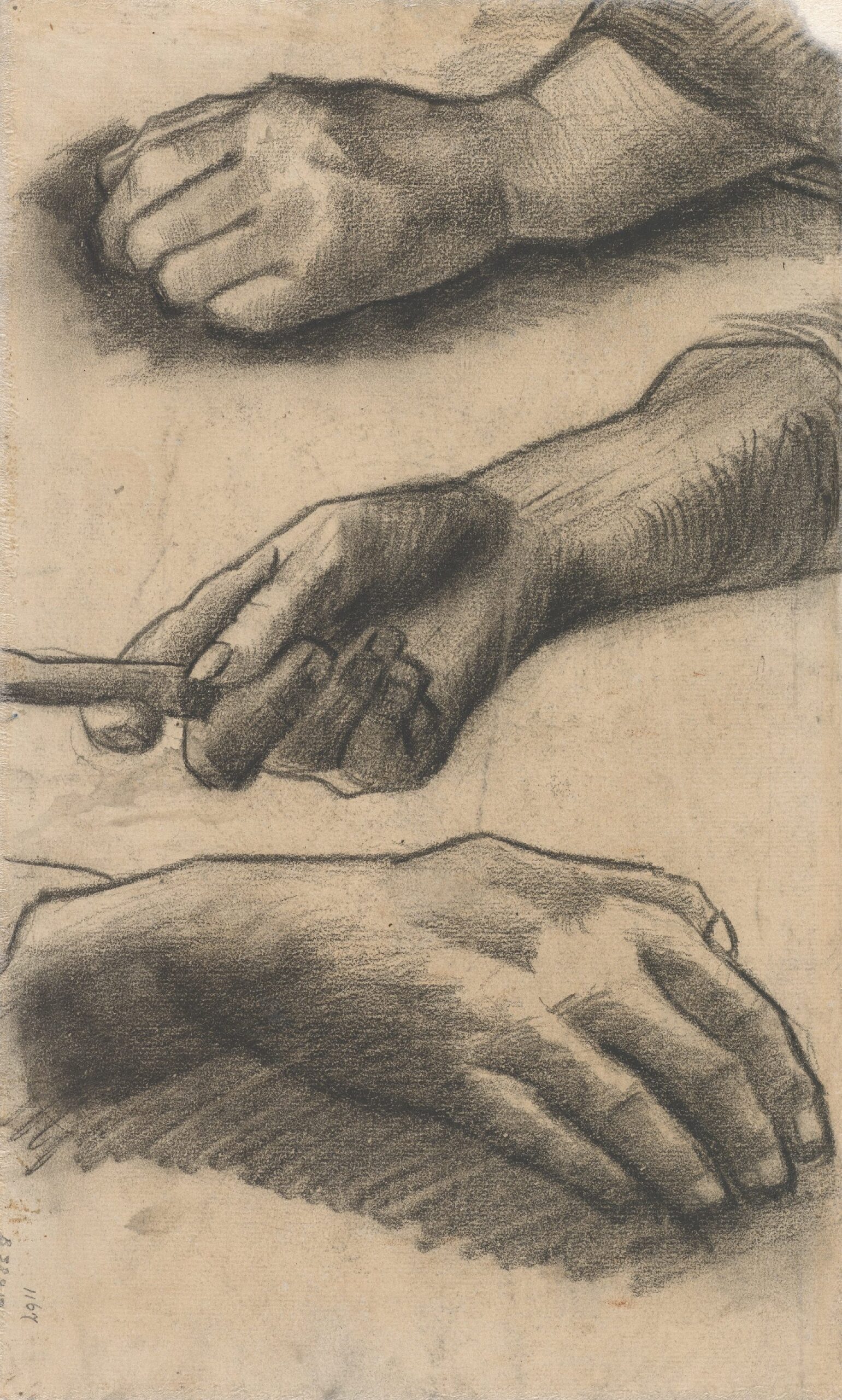 Drie handen Vincent van Gogh (1853 - 1890), Nuenen, december 1884-mei 1885