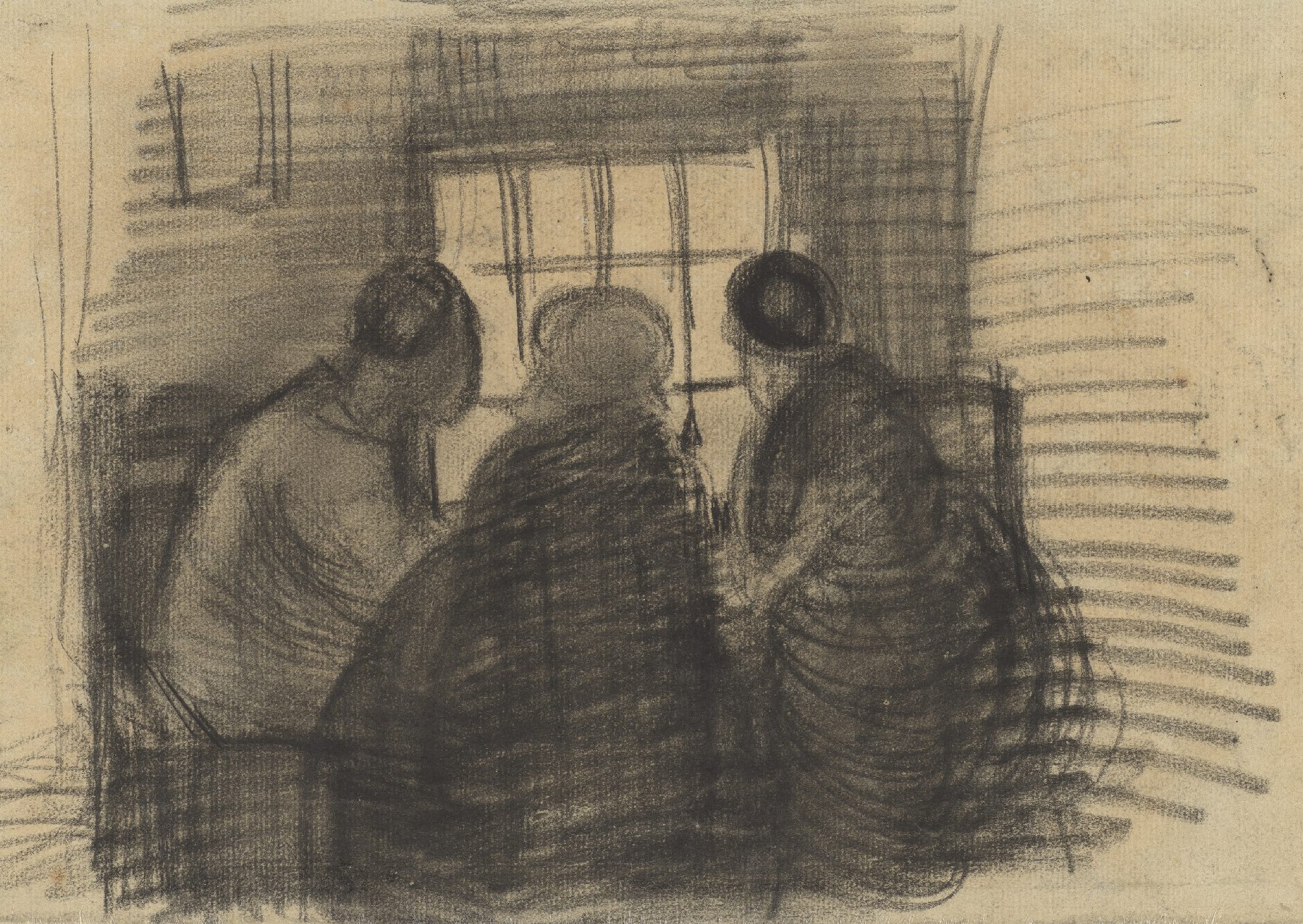 Drie personen aan de maaltijd Vincent van Gogh (1853 - 1890), Nuenen, mei 1885