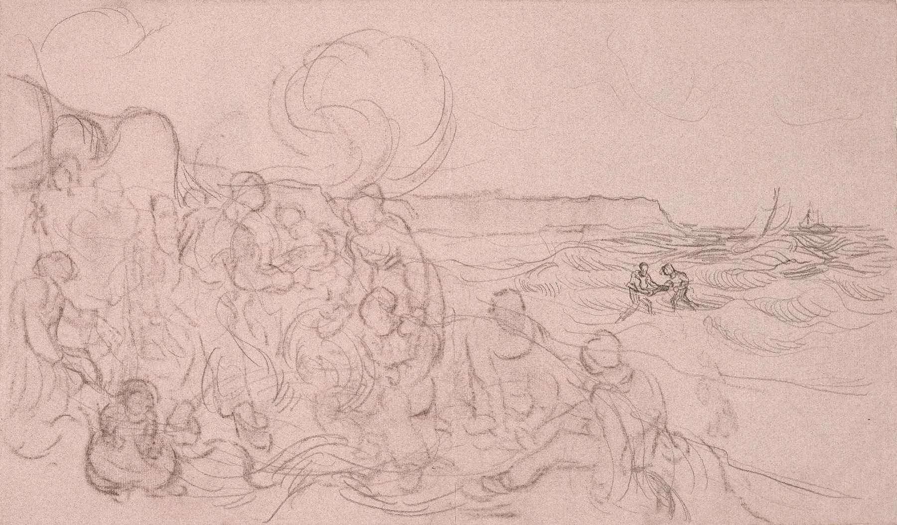Figuren op het strand Vincent van Gogh (1853 - 1890), Saint-Rémy-de-Provence, maart-april 1890