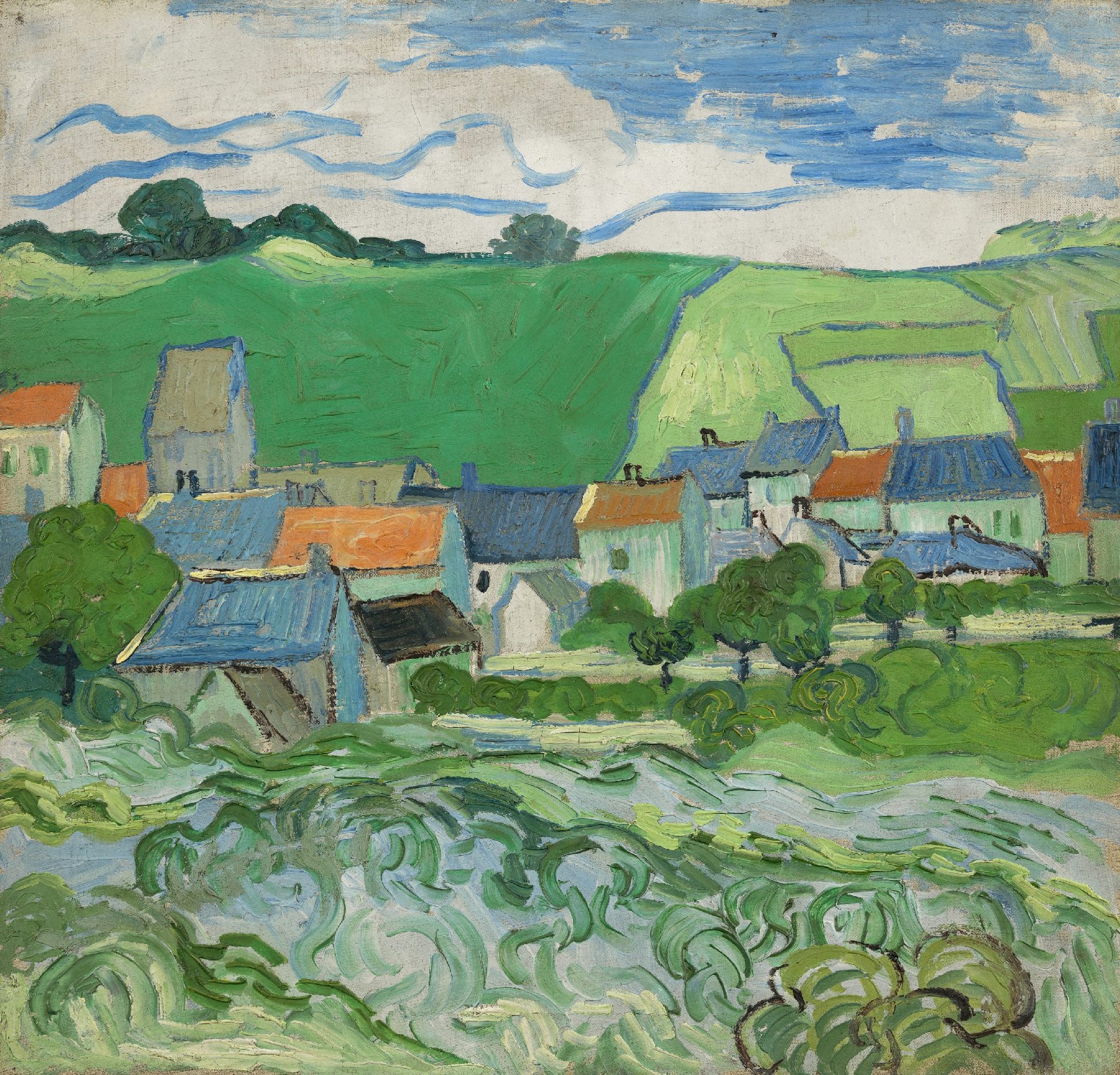 Gezicht op Auvers-sur-Oise Vincent van Gogh (1853 - 1890), Auvers-sur-Oise, mei- juni 1890