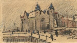 Gezicht op Het Steen Vincent van Gogh (1853 - 1890), Antwerpen, december 1885