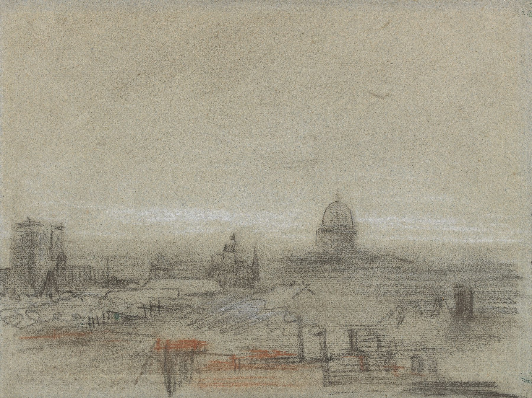 Gezicht op Parijs met Notre-Dame en Panthéon Vincent van Gogh (1853 - 1890), Parijs, maart-mei 1886