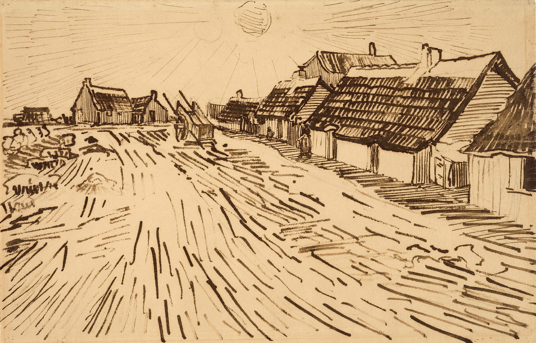 Huizen in de zon in Les-Saintes-Maries-de-la-Mer Vincent van Gogh (1853 - 1890), Arles, mei-juni 1888