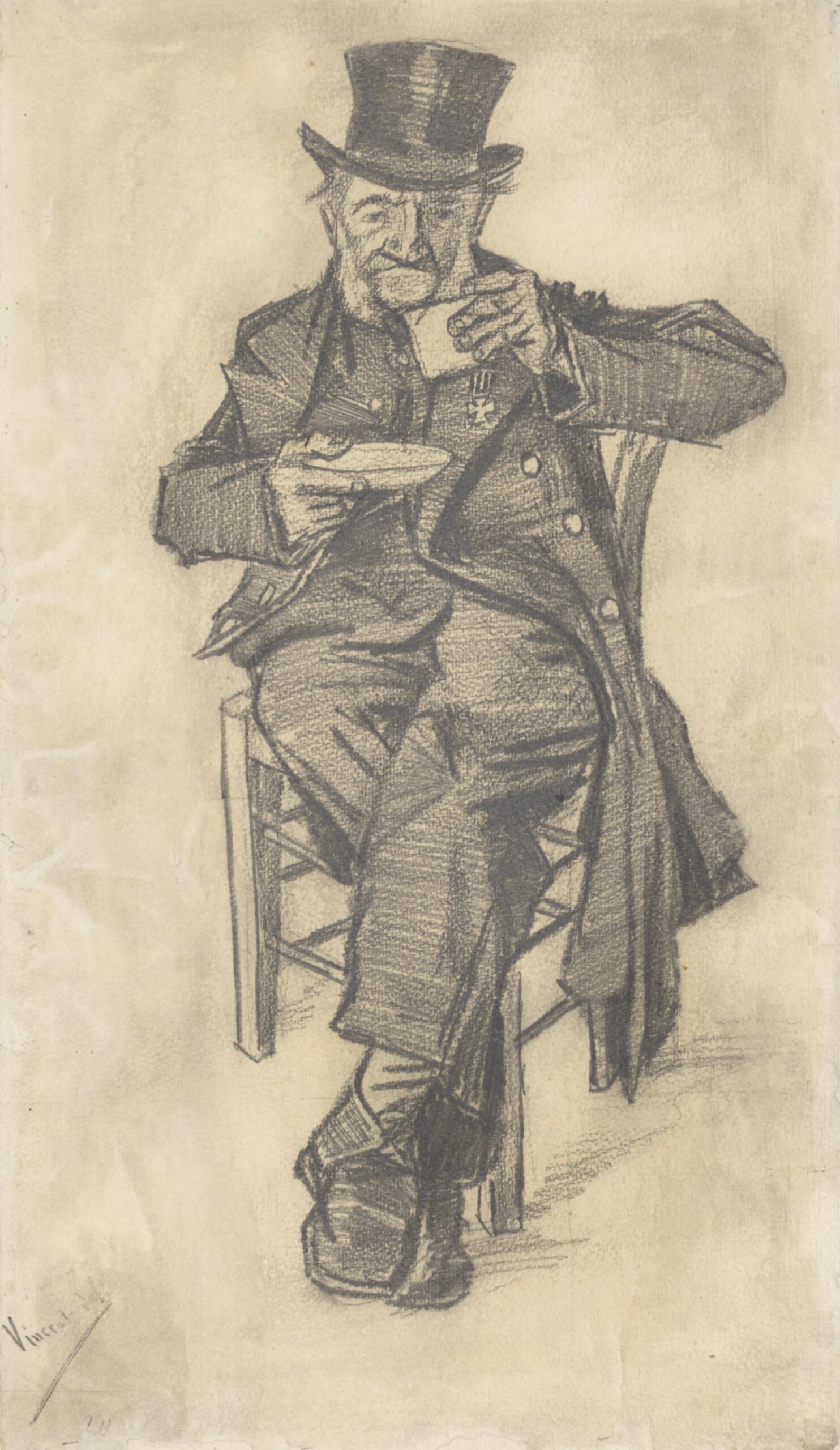 Koffiedrinkende oude man Vincent van Gogh (1853 - 1890), Den Haag, september-november 1882
