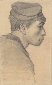 Kop van een jongeman Vincent van Gogh (1853 - 1890), Nuenen, december 1884-mei 1885