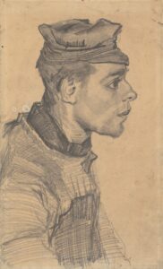 Kop van een jongeman Vincent van Gogh (1853 - 1890), Nuenen, december 1884-mei 1885