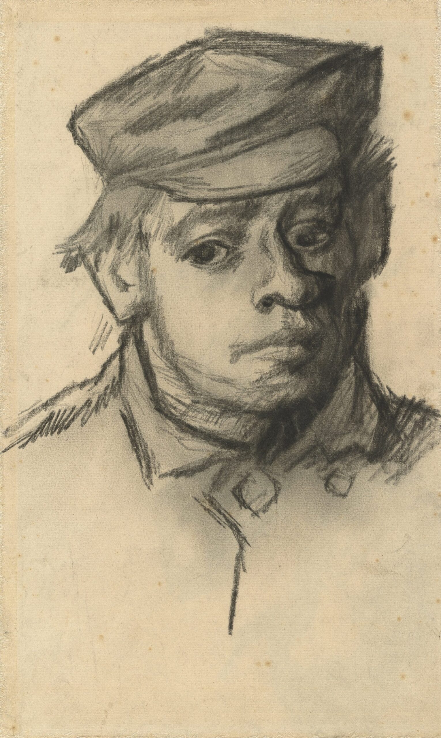 Kop van een jongeman Vincent van Gogh (1853 - 1890), Nuenen, december 1884-mei 1885
