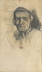 Kop van een man Vincent van Gogh (1853 - 1890), Nuenen, november 1884-februari 1885