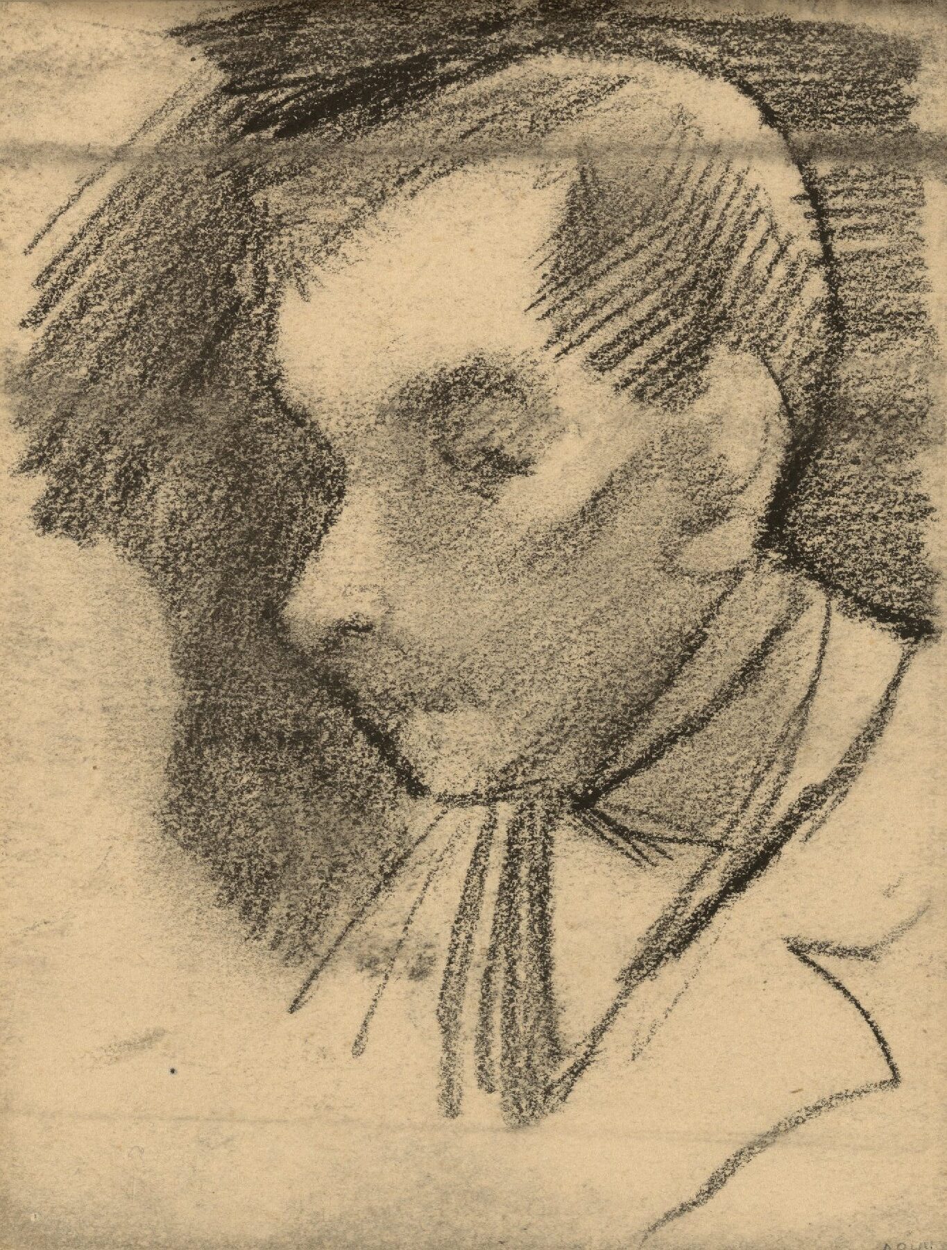 Kop van een man Vincent van Gogh (1853 - 1890), januari-juni 1886