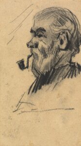 Kop van een oude man Vincent van Gogh (1853 - 1890), Antwerpen, december 1885