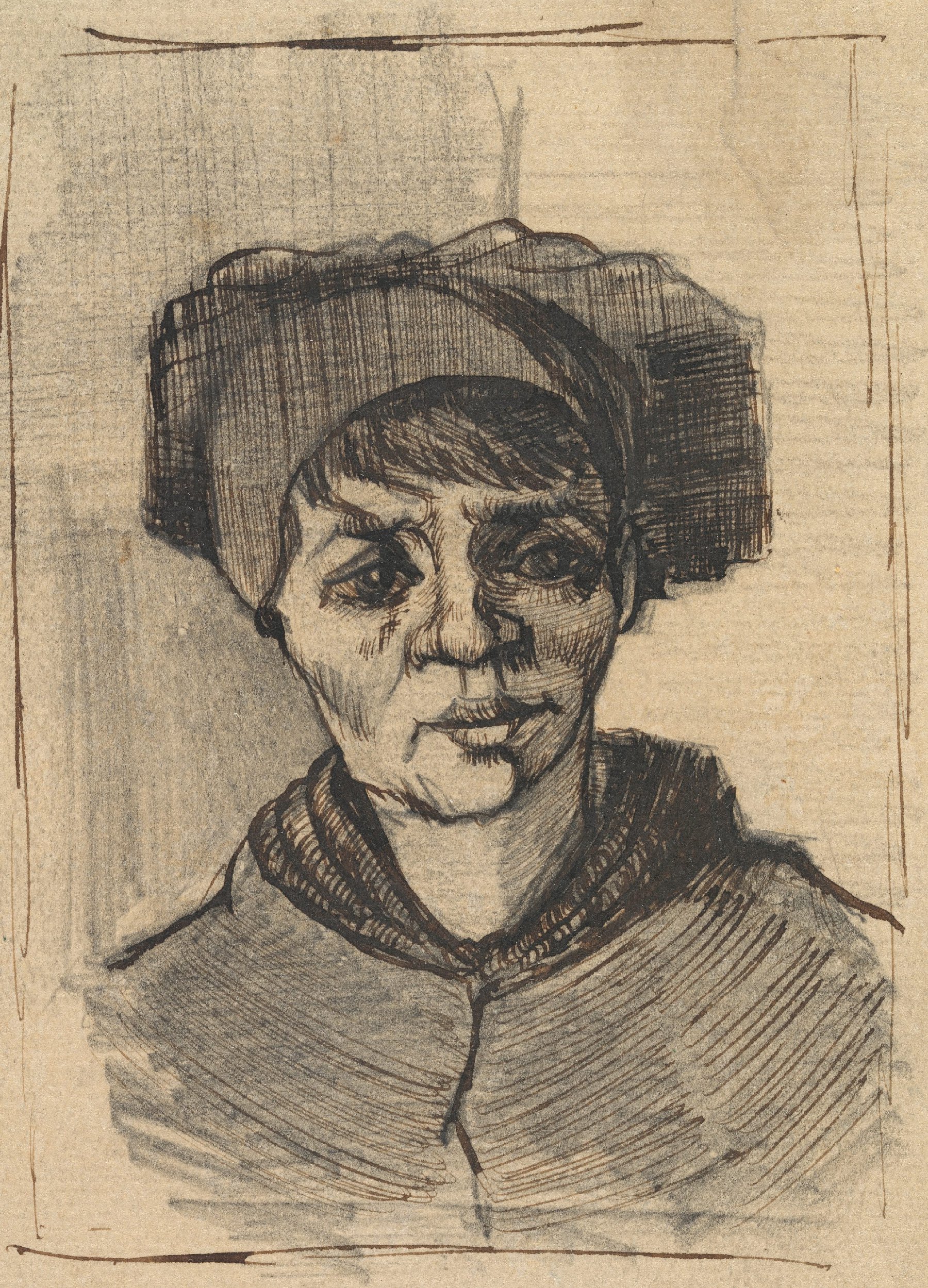Kop van een vrouw Vincent van Gogh (1853 - 1890), Nuenen, december 1884-januari 1885