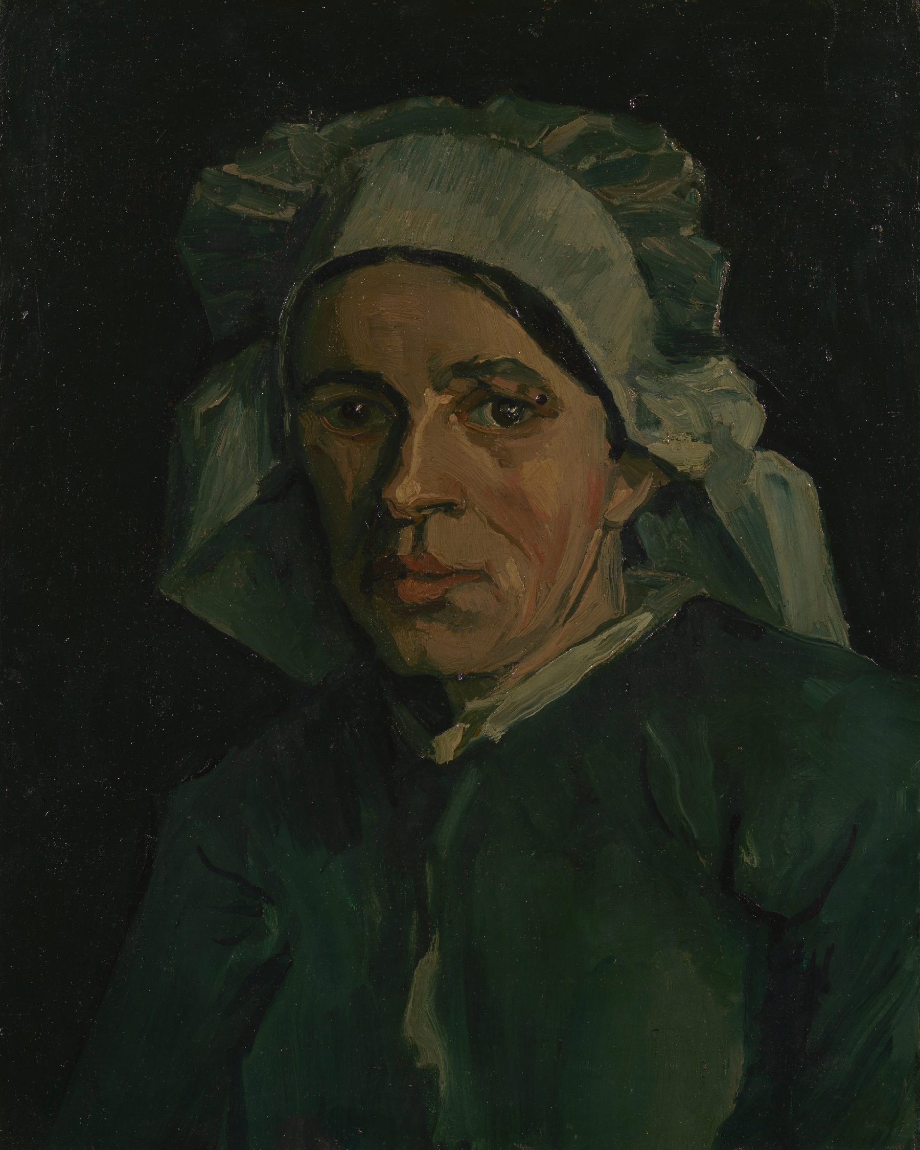 Kop van een vrouw Vincent van Gogh (1853 - 1890), Nuenen, november 1884-januari 1885