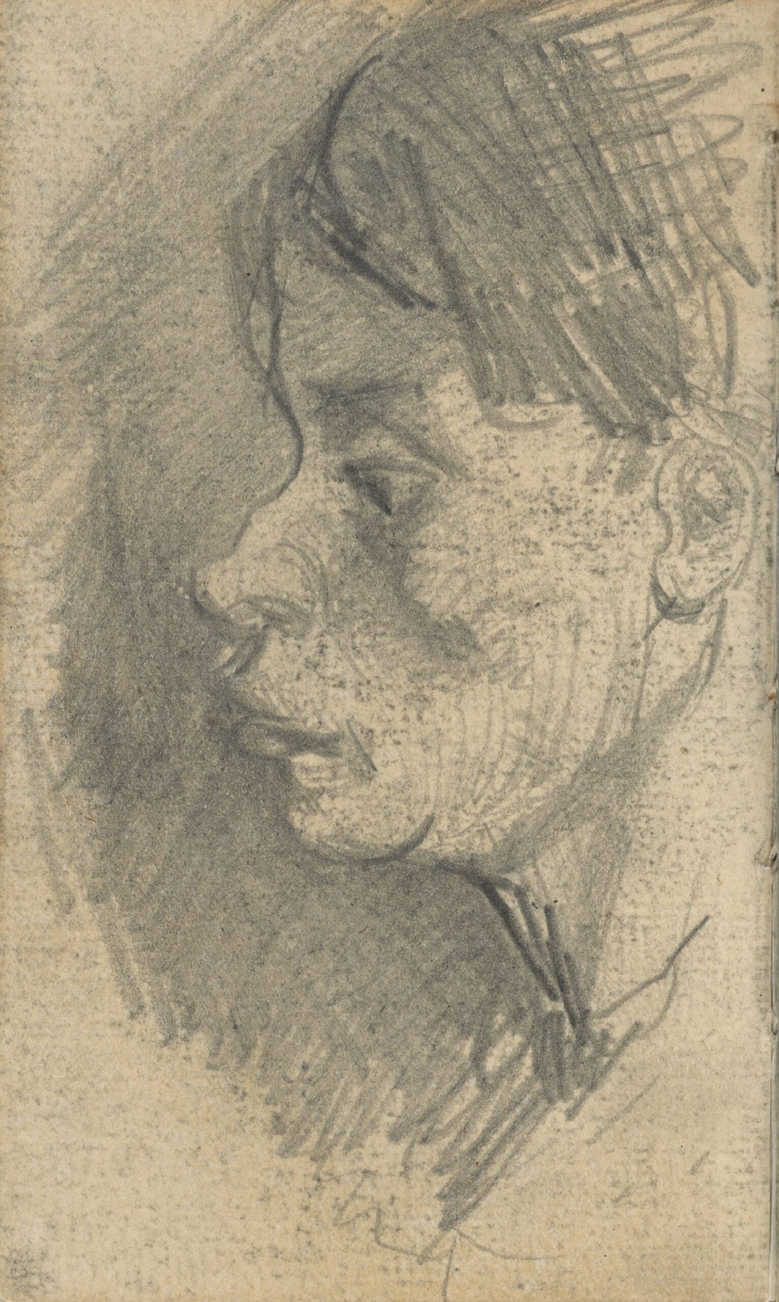 Kop van een vrouw Vincent van Gogh (1853 - 1890), Nuenen, december 1884-januari 1885