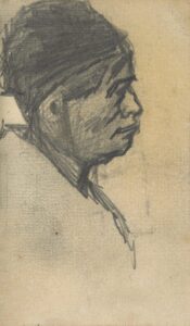Kop van een vrouw Vincent van Gogh (1853 - 1890), Nuenen, november 1884-september 1885