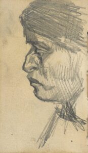 Kop van een vrouw Vincent van Gogh (1853 - 1890), Nuenen, november 1884-september 1885