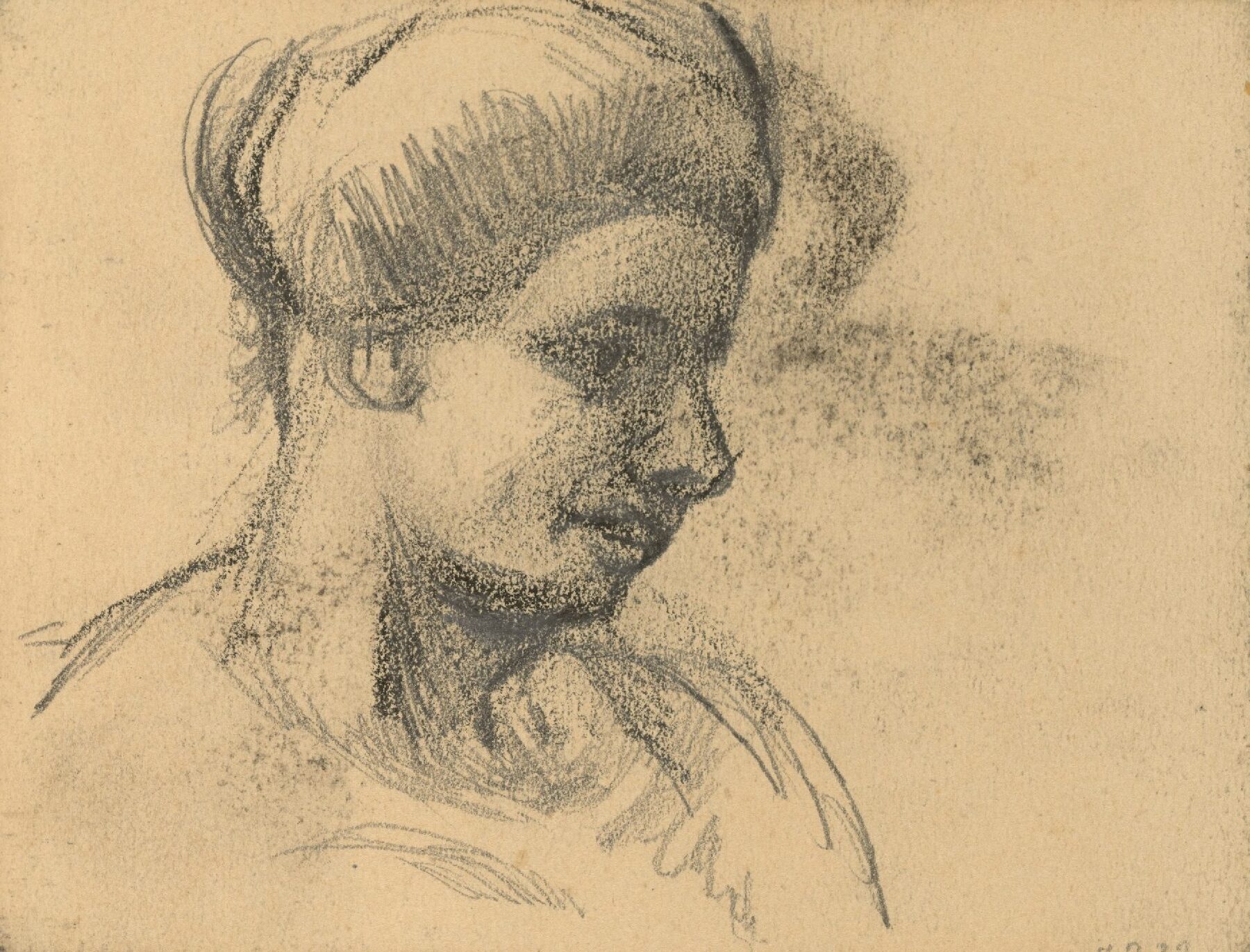 Kop van een vrouw Vincent van Gogh (1853 - 1890), januari-juni 1886