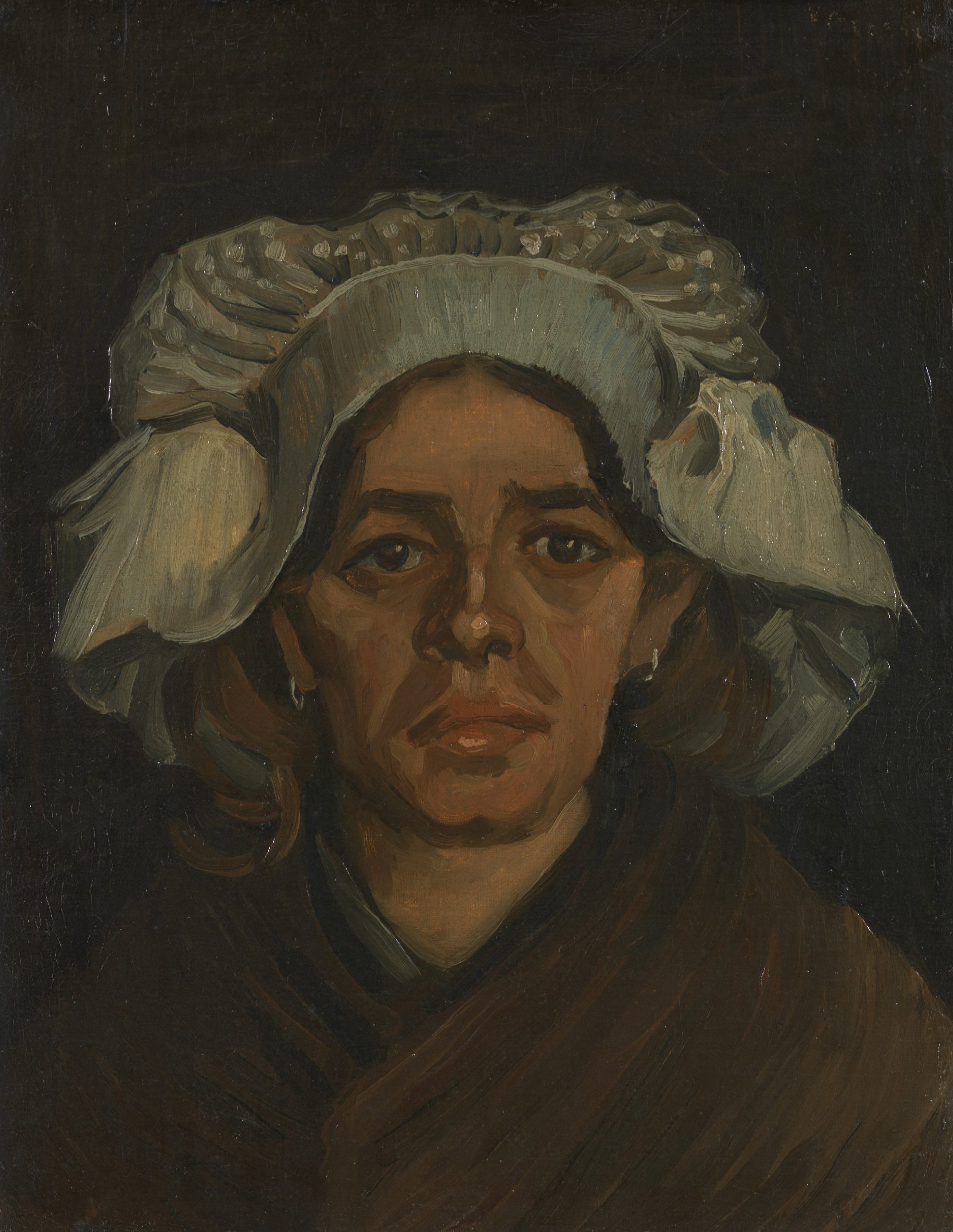 Kop van een vrouw (Gordina de Groot) Vincent van Gogh (1853 - 1890), Nuenen, maart 1885