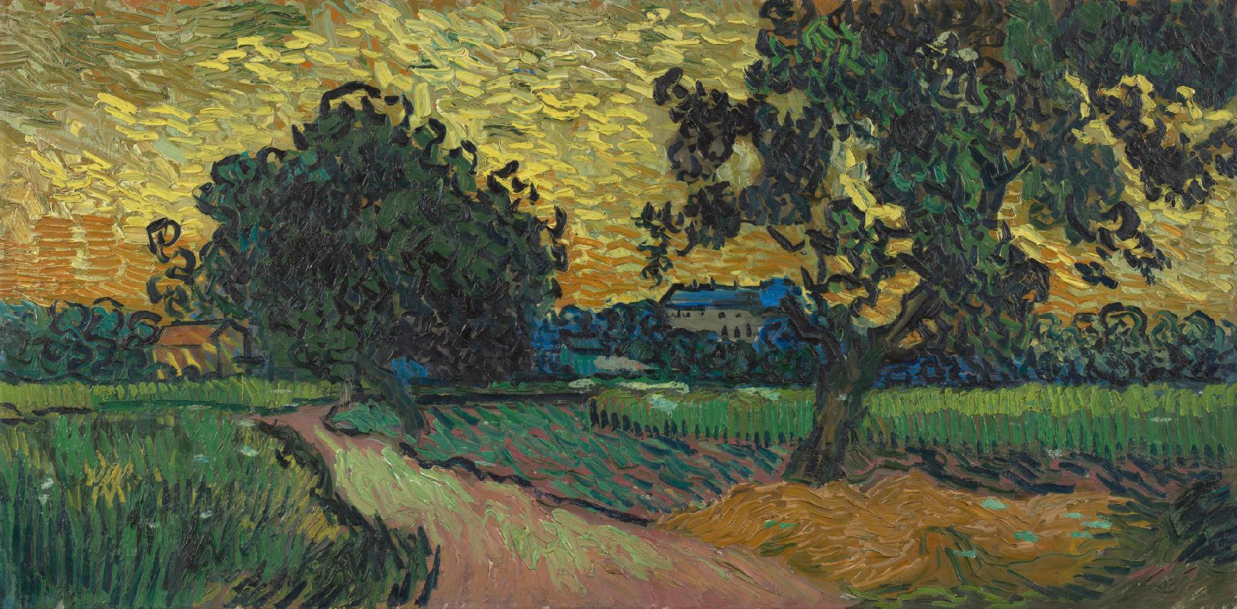 Landschap bij avondschemering Vincent van Gogh (1853 - 1890), Auvers-sur-Oise, juni 1890
