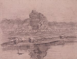 Landschap met de rivier de Oise Vincent van Gogh (1853 - 1890), Auvers-sur-Oise, mei-juli 1890