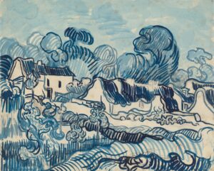 Landschap met huizen Vincent van Gogh (1853 - 1890), Auvers-sur-Oise, mei 1890