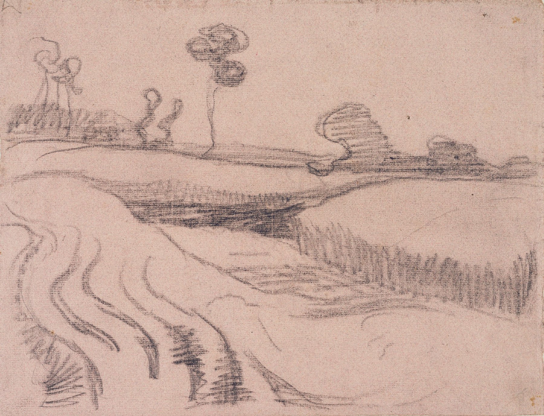 Landschap met rivier Vincent van Gogh (1853 - 1890), Auvers-sur-Oise, mei-juli 1890