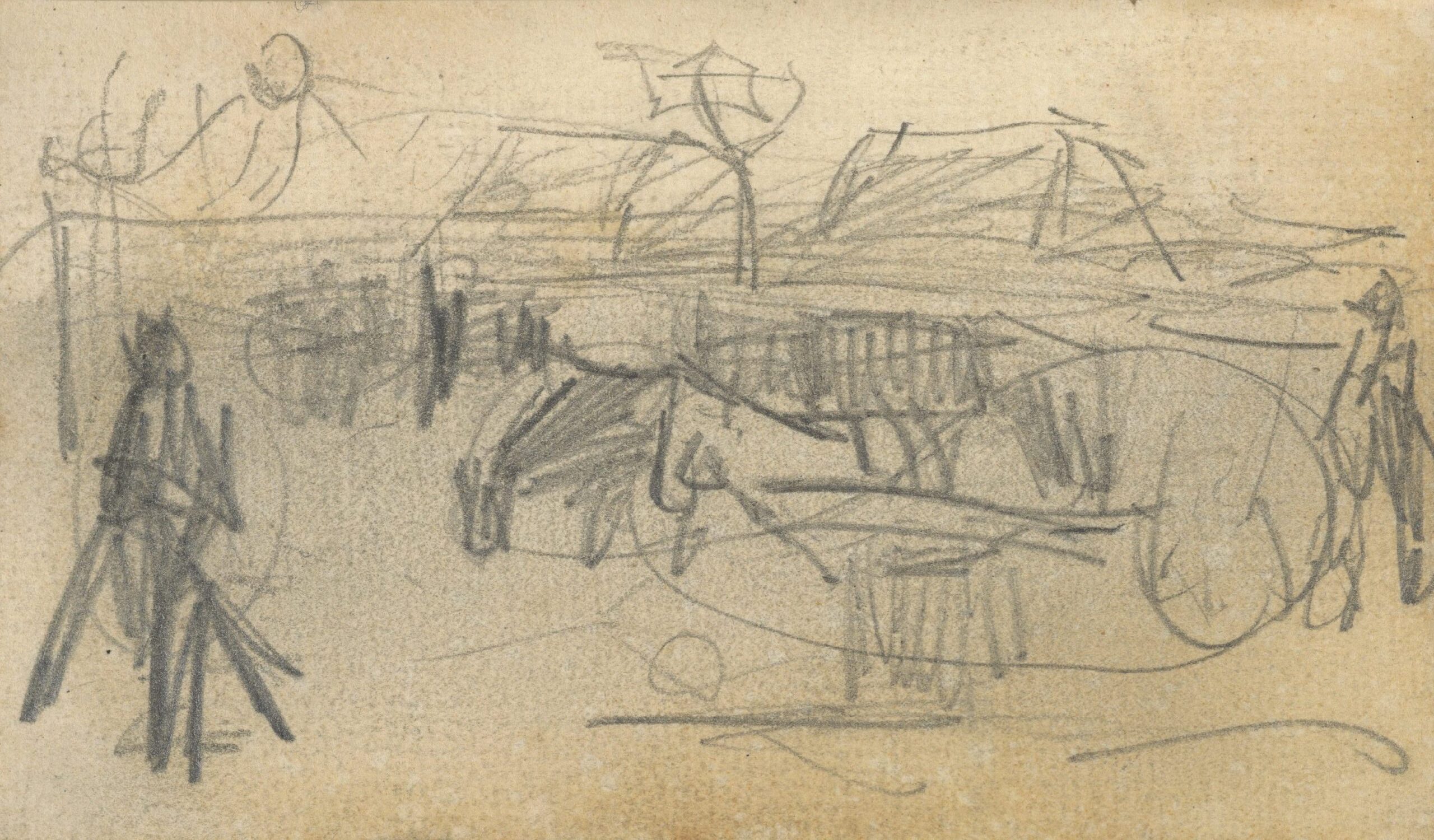 Landschap met twee paarden en karren Vincent van Gogh (1853 - 1890), Nuenen, november 1884-september 1885