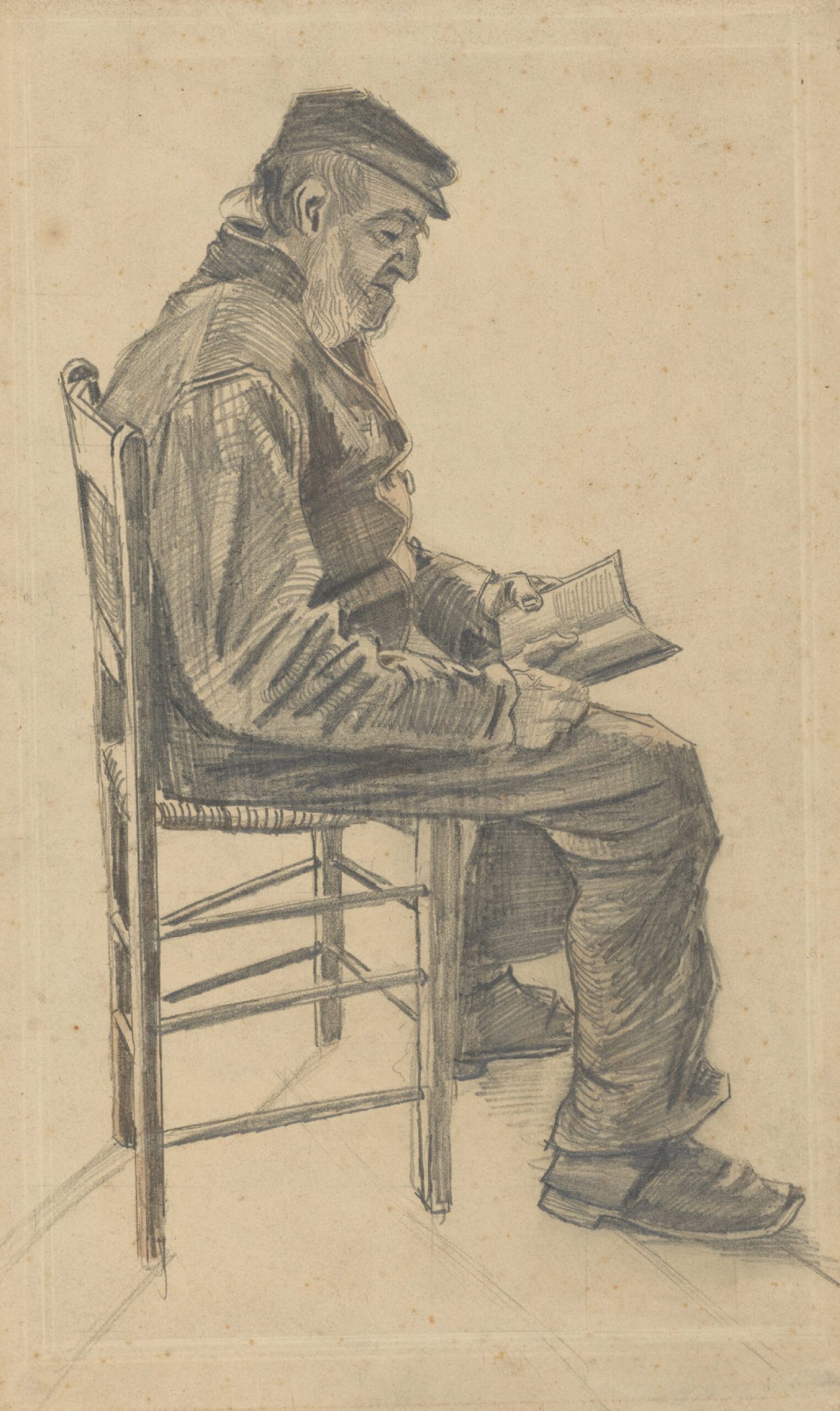 Lezende oude man Vincent van Gogh (1853 - 1890), Den Haag, september-december 1882
