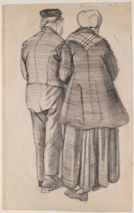 Man en vrouw op de rug gezien Vincent van Gogh (1853 - 1890), Den Haag, september-december 1882