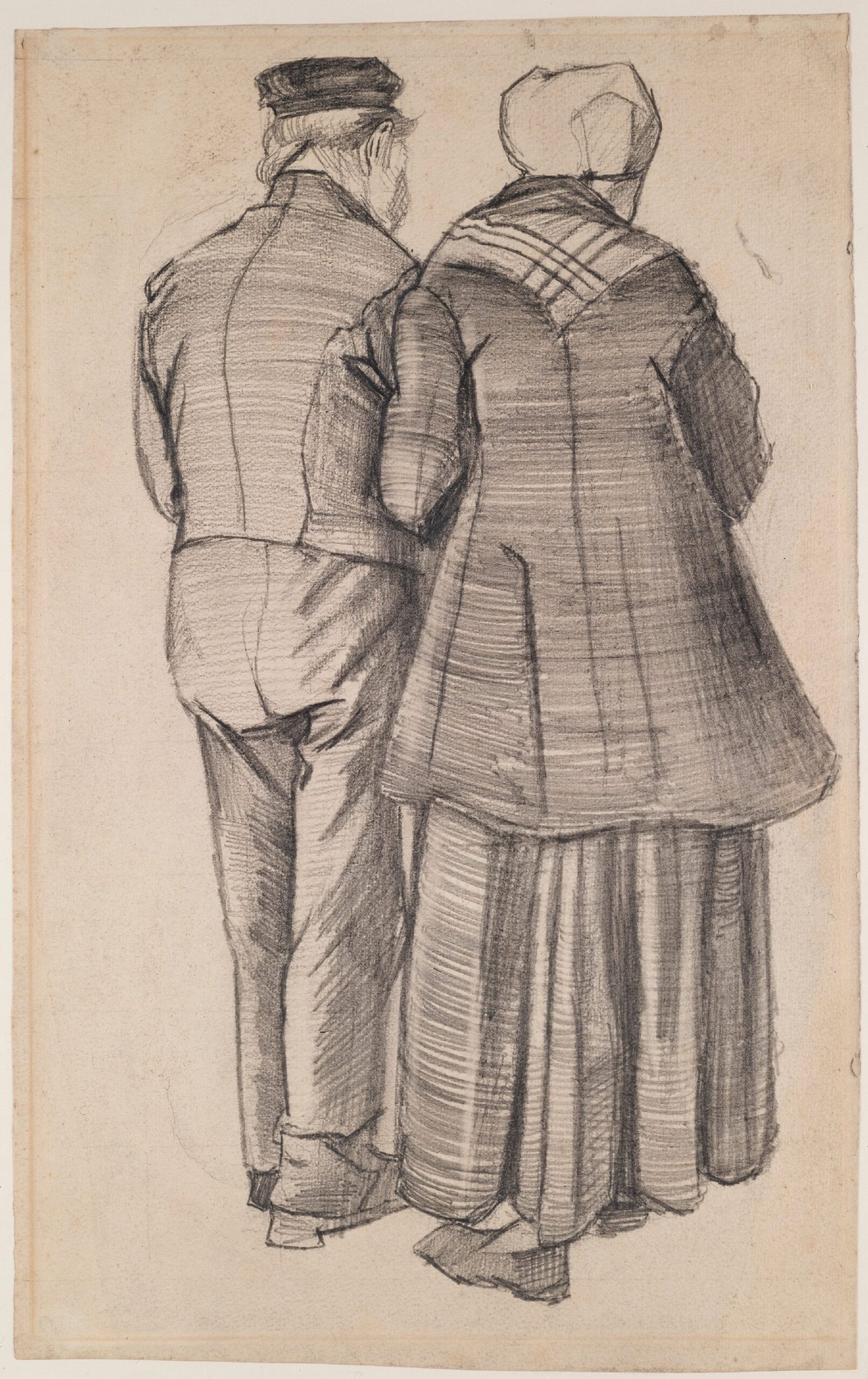 Man en vrouw op de rug gezien Vincent van Gogh (1853 - 1890), Den Haag, september-december 1882