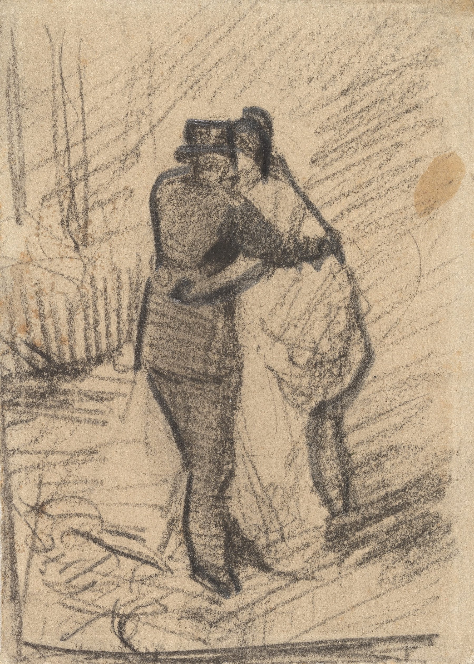 Man en vrouw op de rug gezien Vincent van Gogh (1853 - 1890), Parijs, maart-mei 1886