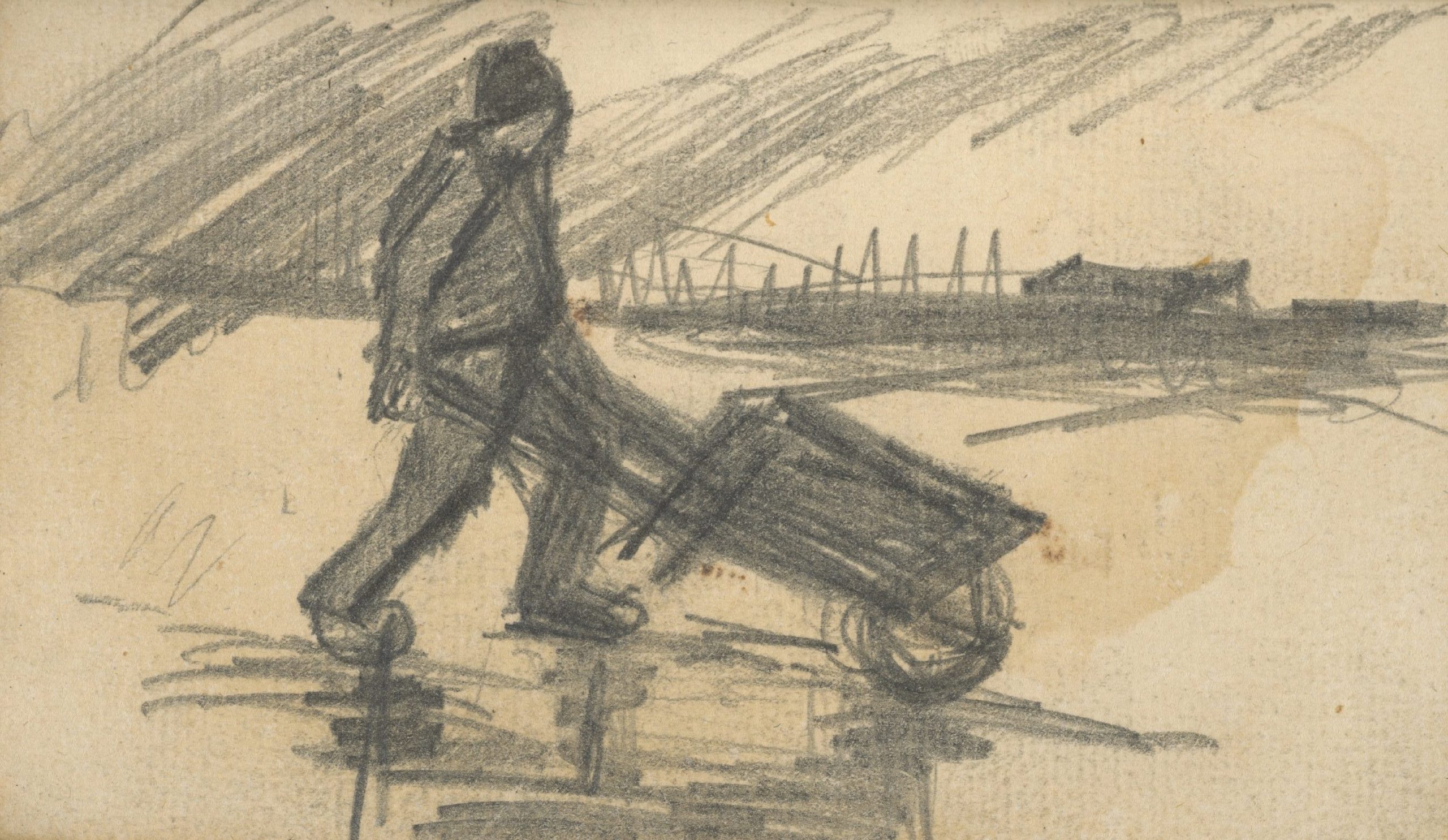 Man met kruiwagen Vincent van Gogh (1853 - 1890), Nuenen, november 1884-september 1885