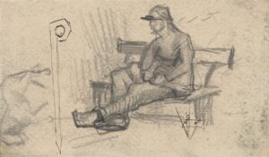Man op een bank Vincent van Gogh (1853 - 1890), Parijs, maart-mei 1886