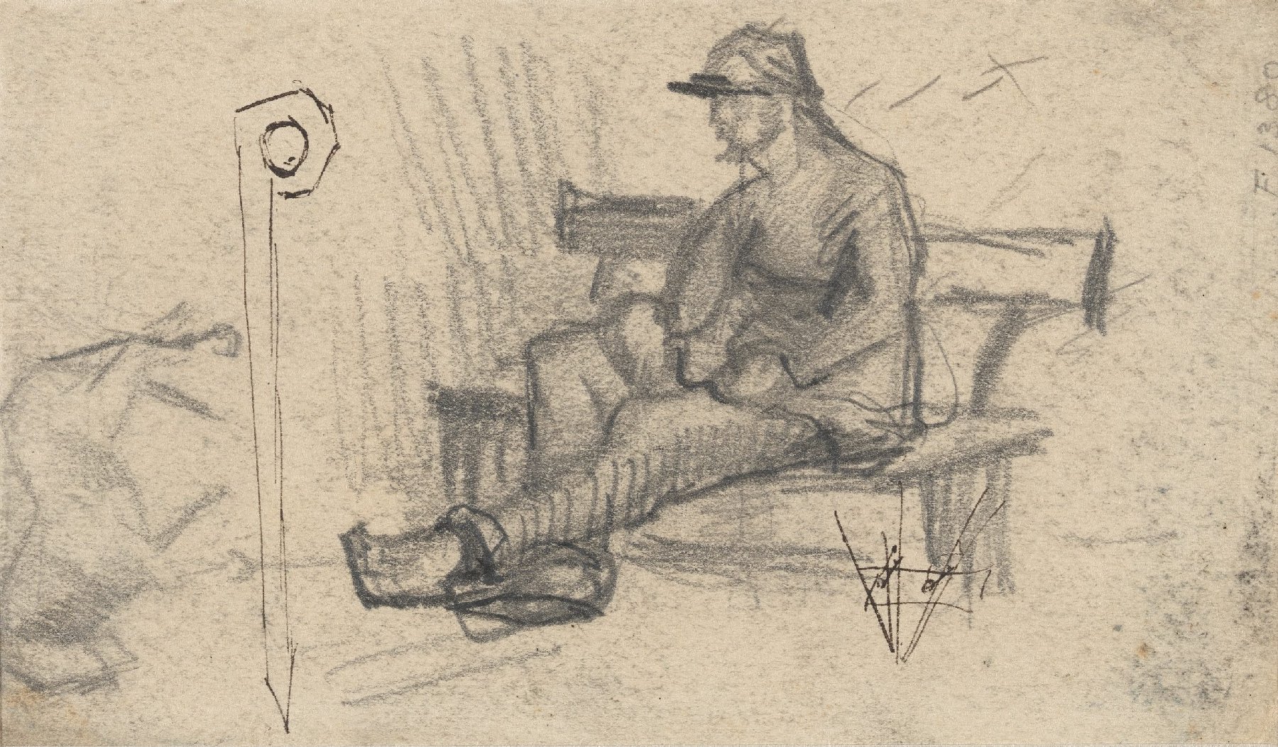 Man op een bank Vincent van Gogh (1853 - 1890), Parijs, maart-mei 1886
