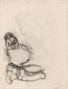 Mannentorso en Studie voor `Portret van vrouw met bloemen' Vincent van Gogh (1853 - 1890), Parijs, 1887