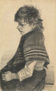 Meisje met omslagdoek Vincent van Gogh (1853 - 1890), Den Haag, december 1882-januari 1883
