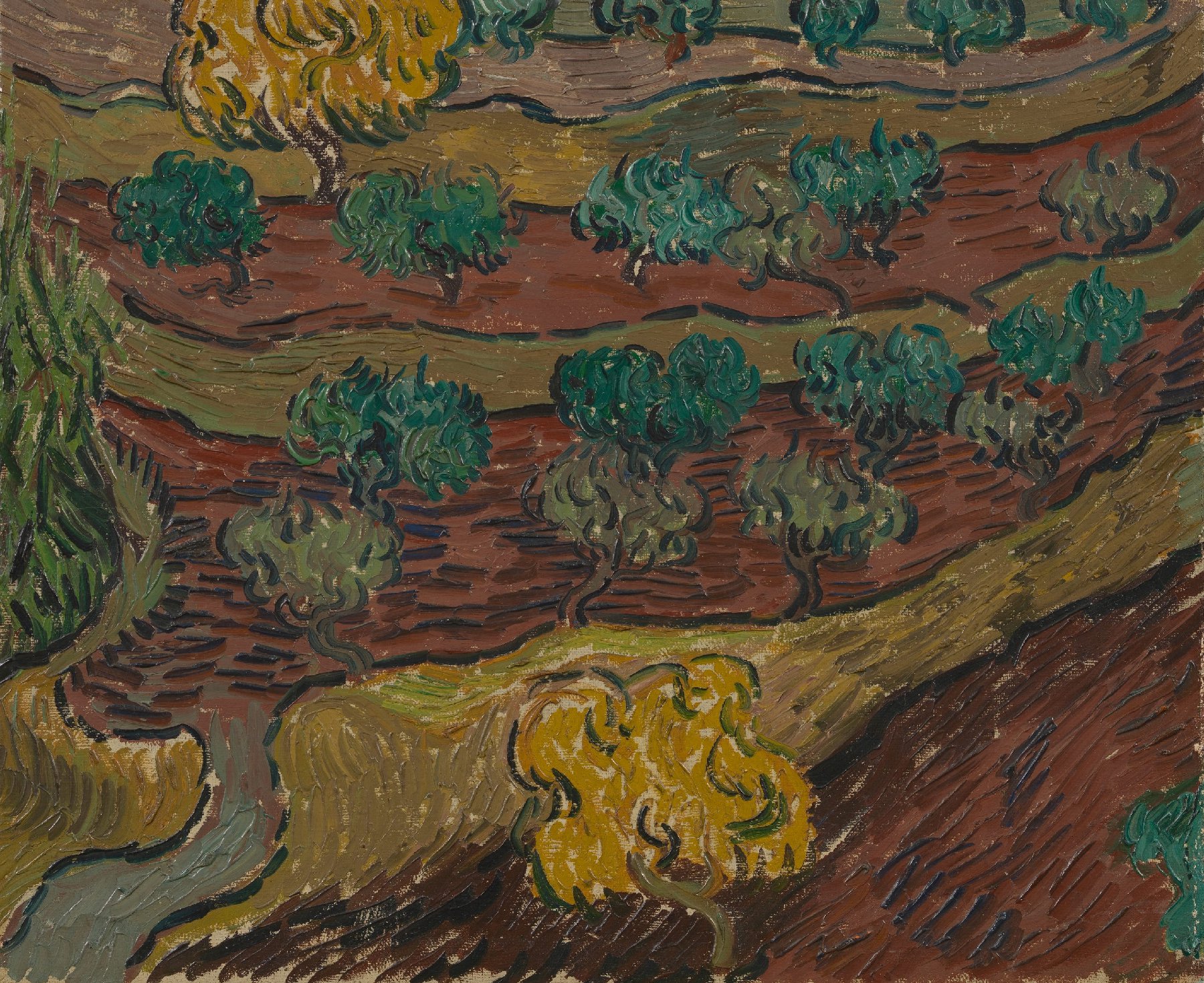 Olijfbomen op een berghelling Vincent van Gogh (1853 - 1890), Saint-Rémy-de-Provence, november-december 1889
